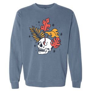 Skull Leaves Garment-Dyed Sweatshirt