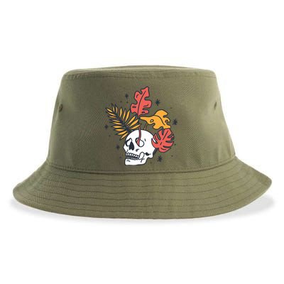 Skull Leaves Sustainable Bucket Hat