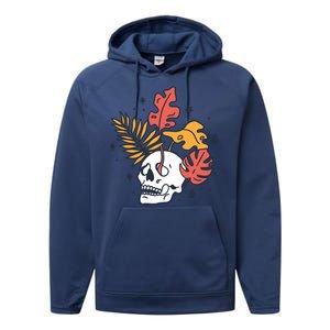 Skull Leaves Performance Fleece Hoodie