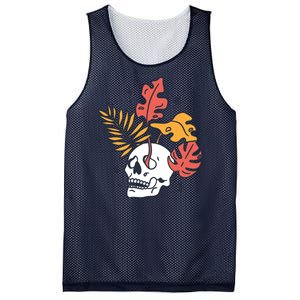 Skull Leaves Mesh Reversible Basketball Jersey Tank