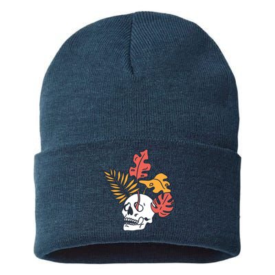 Skull Leaves Sustainable Knit Beanie