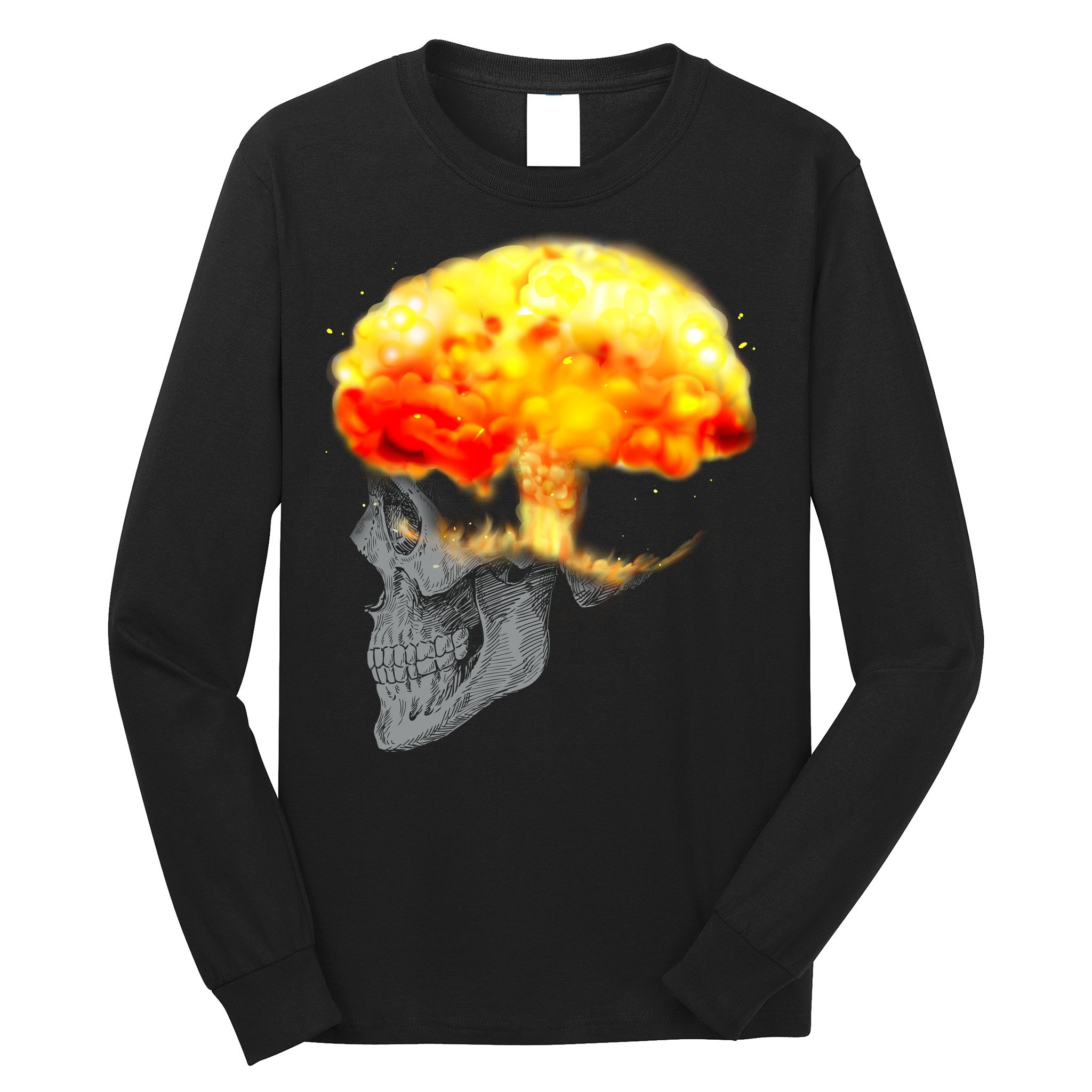 Skull Mind On Fire Long Sleeve Shirt