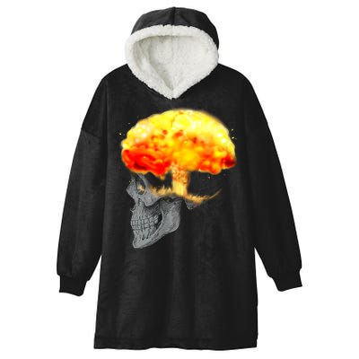 Skull Mind On Fire Hooded Wearable Blanket