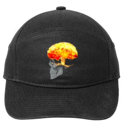 Skull Mind On Fire 7-Panel Snapback Hat