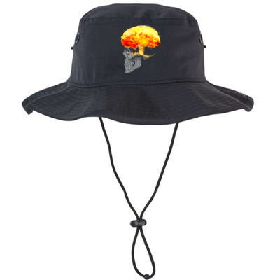 Skull Mind On Fire Bucket Hat