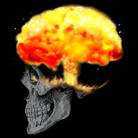 Skull Mind On Fire Bucket Hat