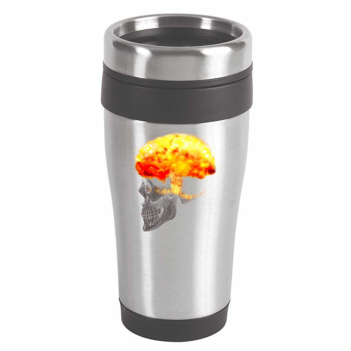 Skull Mind On Fire 16oz Travel Tumbler