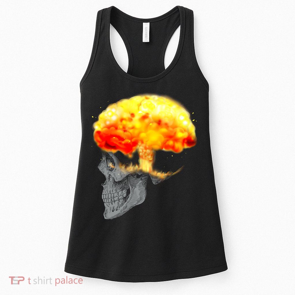 Skull Mind On Fire Womens Tank Top