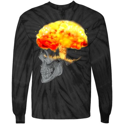 Skull Mind On Fire Tie-Dye Long Sleeve Shirt