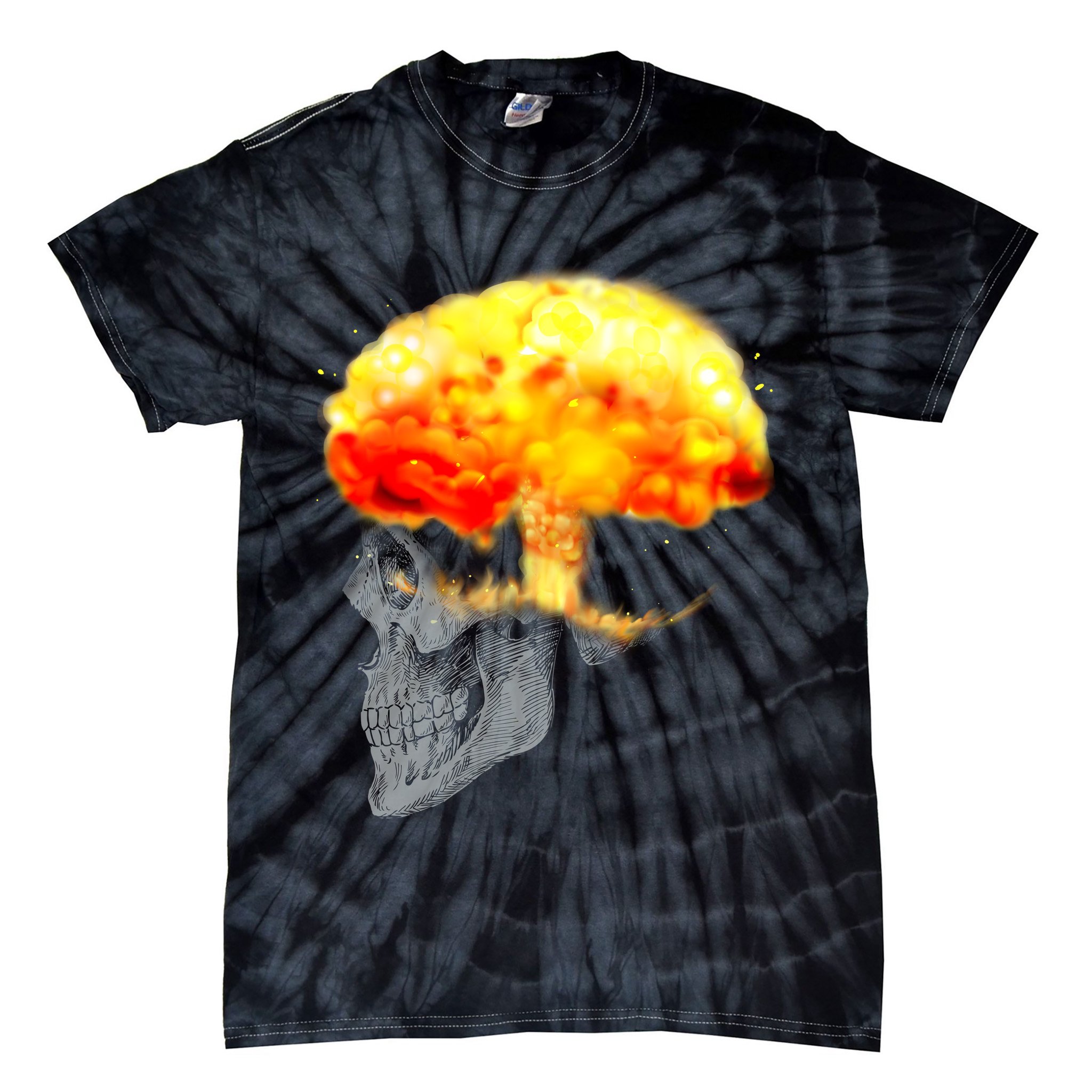 Skull Mind On Fire Tie-Dye T-Shirt