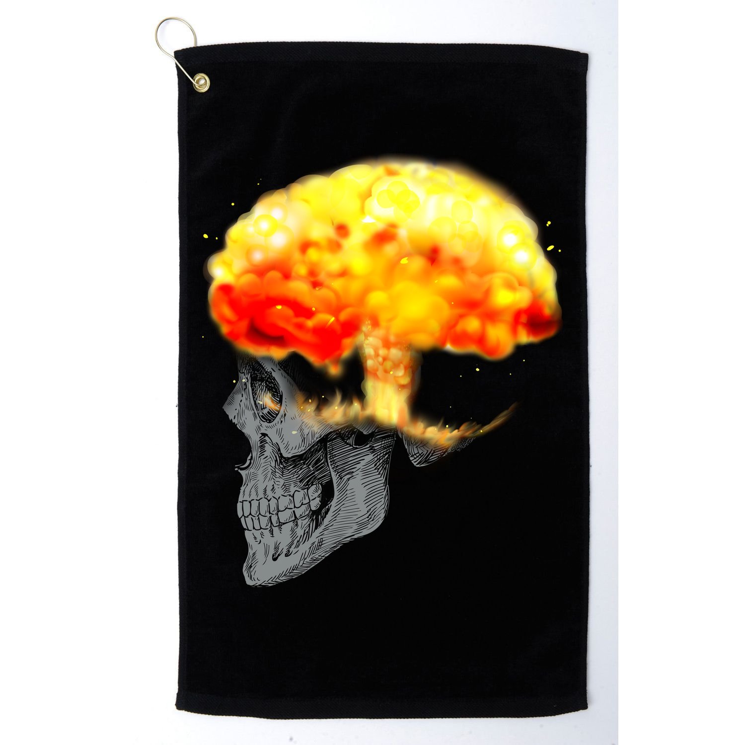 Skull Mind On Fire Golf Towel