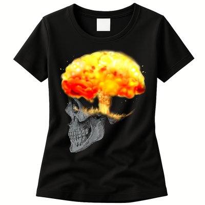 Skull Mind On Fire Womens T-Shirt