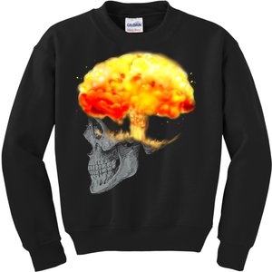 Skull Mind On Fire Kids Sweatshirt