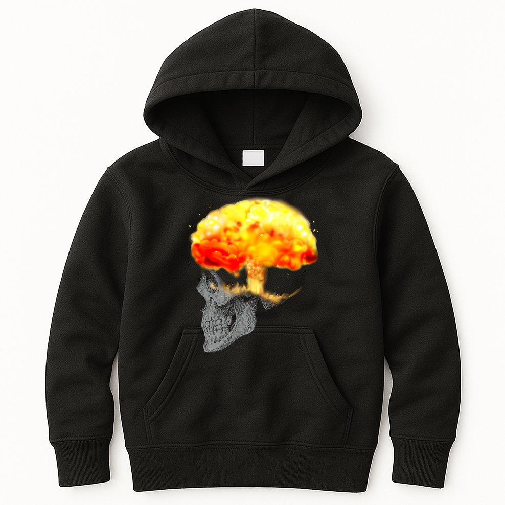 Skull Mind On Fire Kids Hoodie