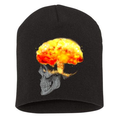 Skull Mind On Fire Short Acrylic Beanie