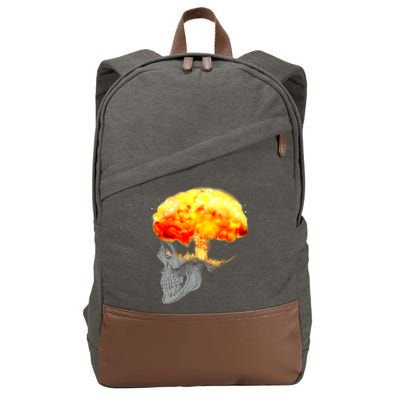 Skull Mind On Fire Cotton Canvas Backpack