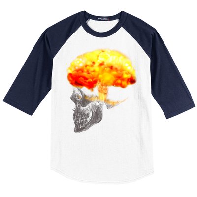 Skull Mind On Fire Baseball Sleeve Shirt