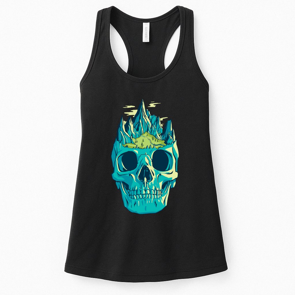 Skull Mountains Womens Tank Top