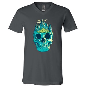 Skull Mountains V-Neck T-Shirt