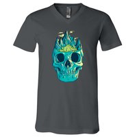 Skull Mountains V-Neck T-Shirt