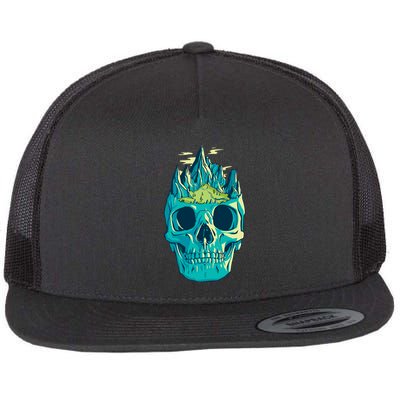 Skull Mountains Flat Bill Trucker Hat