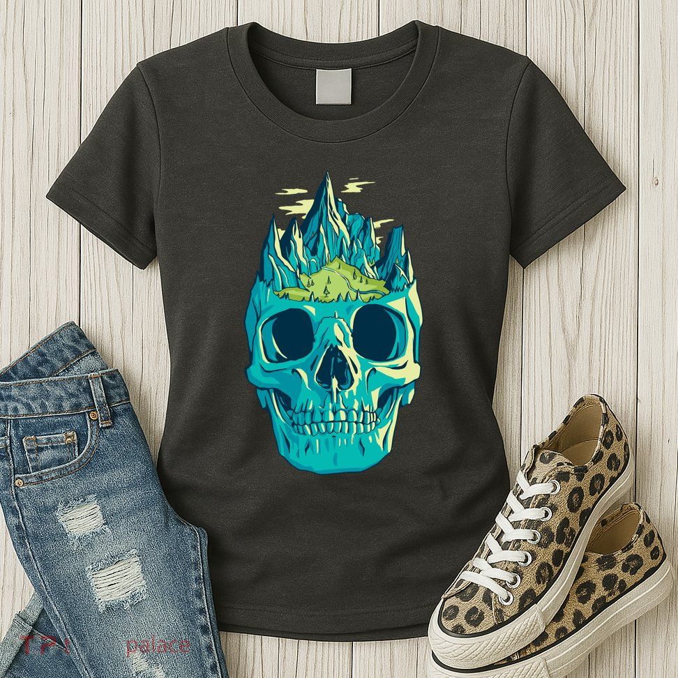 Skull Mountains Womens T-Shirt