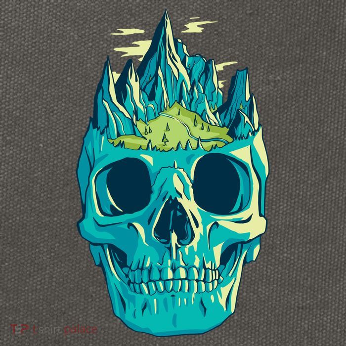 Skull Mountains Cotton Canvas Backpack
