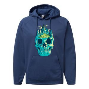 Skull Mountains Performance Fleece Hoodie