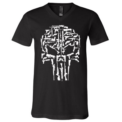 Skull Of Guns V-Neck T-Shirt