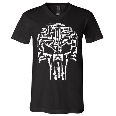 Skull Of Guns V-Neck T-Shirt