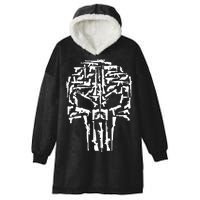 Skull Of Guns Hooded Wearable Blanket