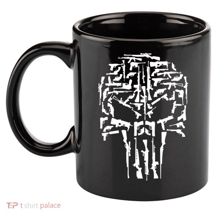 Skull Of Guns 11oz C Handle Ceramic Mug