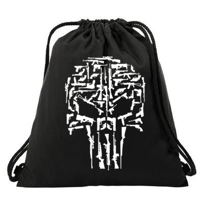 Skull Of Guns Drawstring Bag