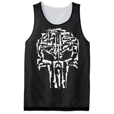 Skull Of Guns Mesh Reversible Basketball Jersey Tank