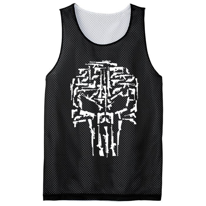Skull Of Guns Mesh Reversible Basketball Jersey Tank