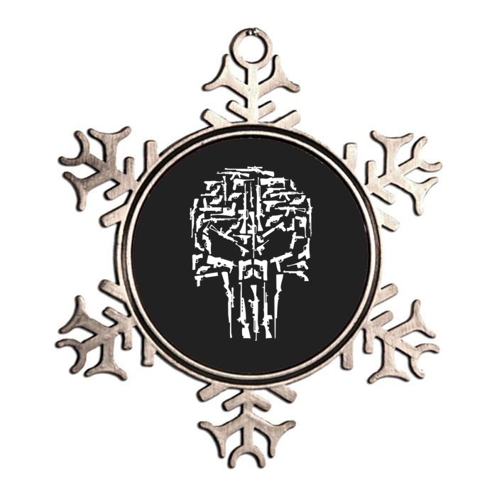 Skull Of Guns Metallic Star Ornament