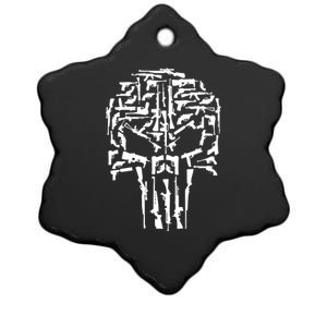 Skull Of Guns Ceramic Star Ornament