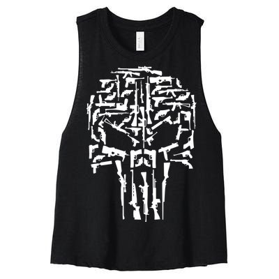 Skull Of Guns Women's Racerback Cropped Tank