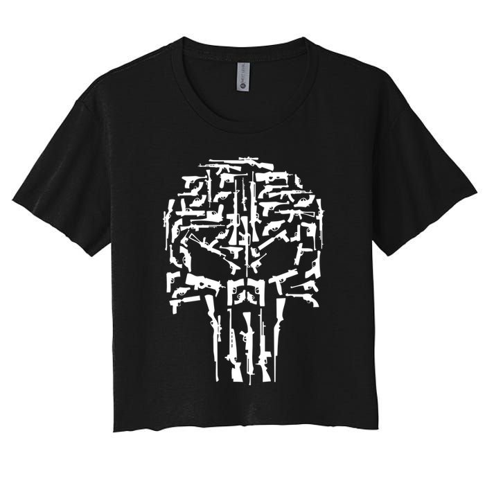 Skull Of Guns Women's Crop Top Tee