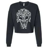 Skull Of Guns Cropped Pullover Crew
