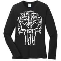 Skull Of Guns Ladies Long Sleeve Shirt