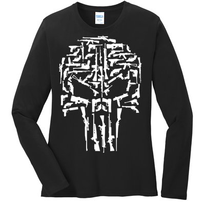 Skull Of Guns Ladies Long Sleeve Shirt