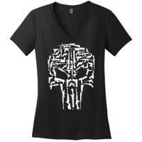 Skull Of Guns Women's V-Neck T-Shirt