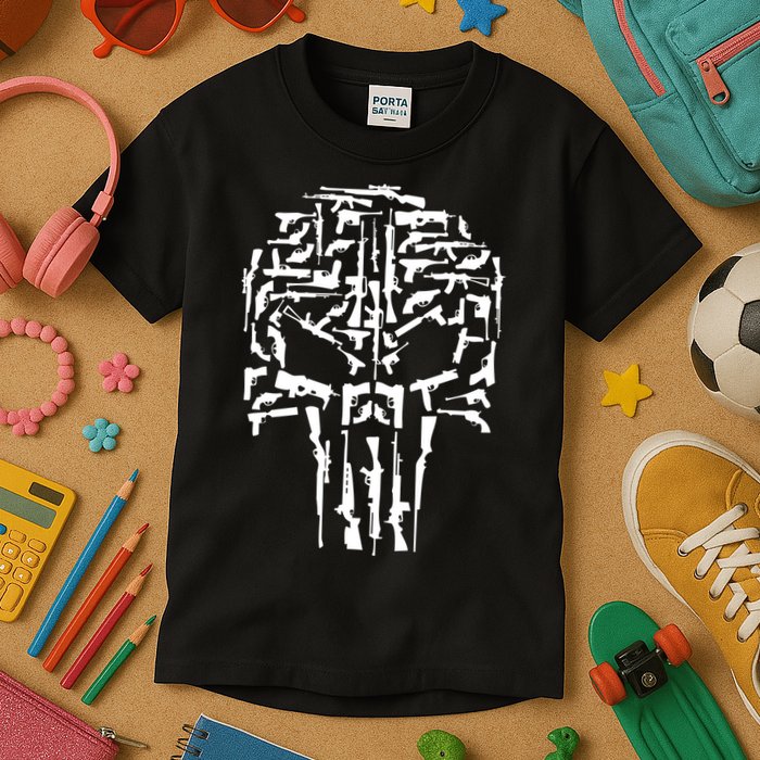 Skull Of Guns Kids T-Shirt