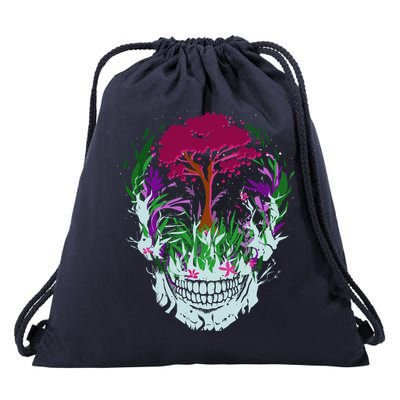 Skull Of Nature Drawstring Bag