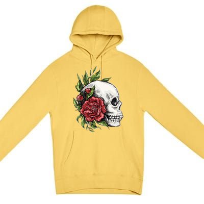 Skull Roses Premium Pullover Hoodie