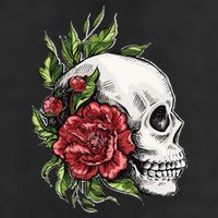 Skull Roses 7 Panel Mesh Trucker Snapback Hat