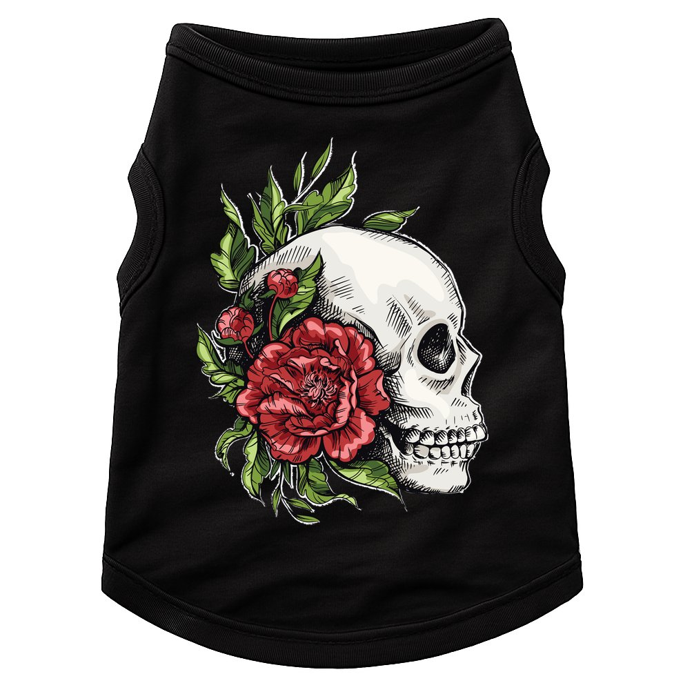 Skull Roses Doggie Tank