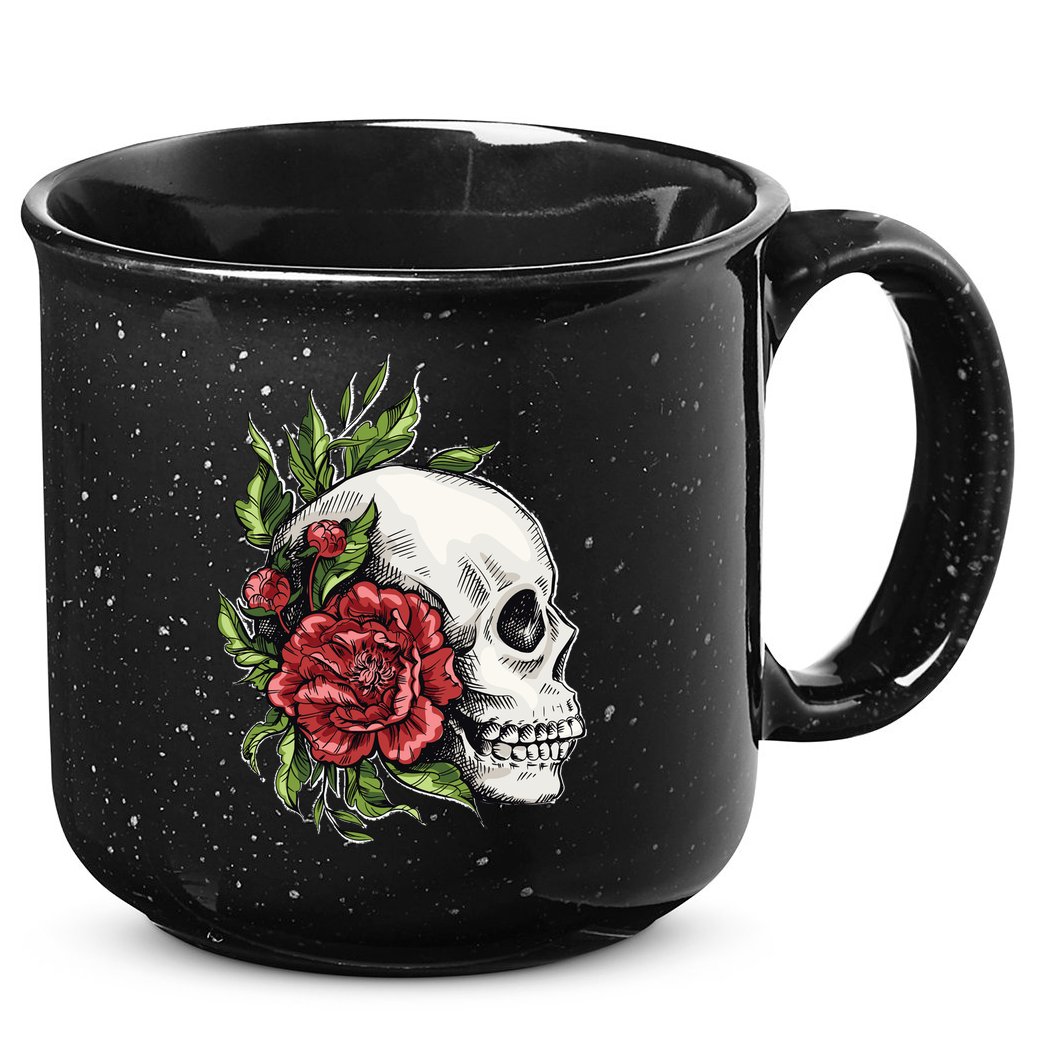 Skull Roses 15oz Campfire Ceramic Mug