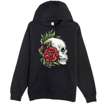 Skull Roses Premium Pullover Hoodie
